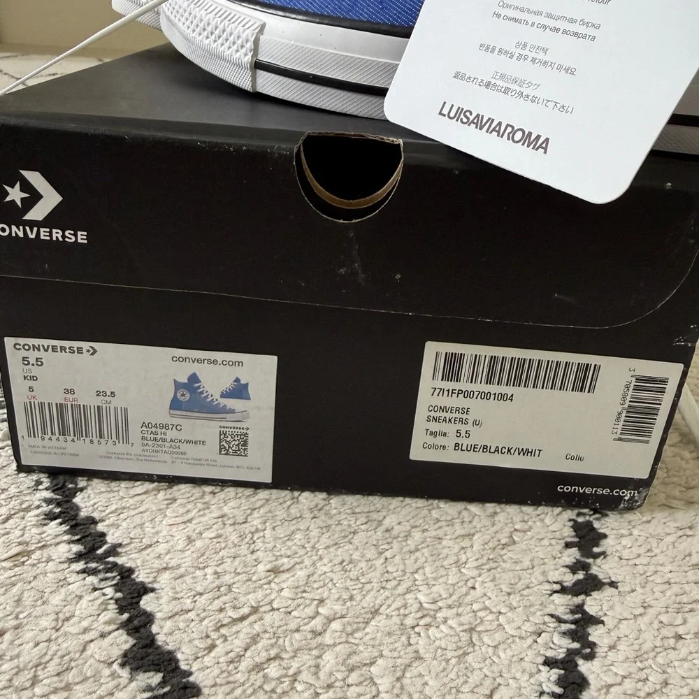 Converse Kids Blue Patchwork High-Top Sneakers